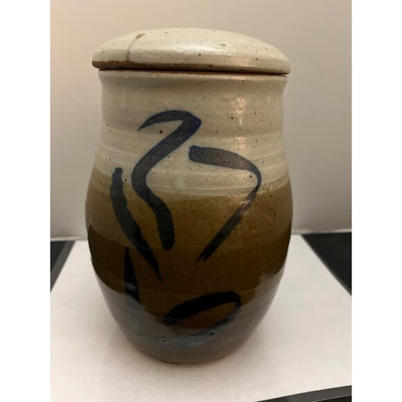 Bill Beisser Glazed Stoneware Pottery Jar With Lid, Signed, 81/4” - Picture 12 of 12